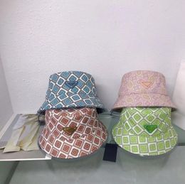 Designer Cotton Bucket Hat For Women Fashion Floral Foldable Caps Fisherman Hats Beach Sun Visor wide brim Caps Folding ladies Bowler Dropship
