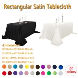 Table Cloth Tablecloth Rectangular Satin Table Linens Washable Polyester Stain Resistant Table Cloth for Wedding Buffet Party Mantel Saten 230925