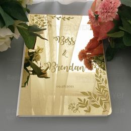 Other Event Party Supplies Guest Book Wedding Personalized Custom Names Date Mirror Party White Blank Favor Signature Details Rustic Lush Flowers G024 230926