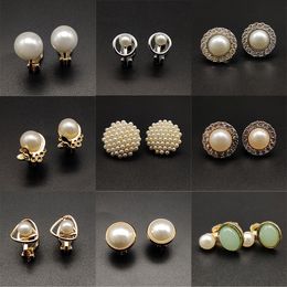 Ear Cuff 1Pair Simulated Pearl Clip On Earring Stud Cz Non Pierced For Women Fake Piercing No 230926