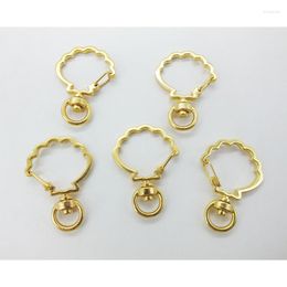 Keychains Wholesale 1000PCS 27X37MM Shell Shaped Cute Fashion Chain Key Lobster Keychain Design Keyring Hook Buckle Diy