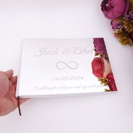 Other Event Party Supplies Wedding Signature Guestbook Personalized Custom Engraved Name And Date Acrylic Mirror Party Favors Bride Groom Gift 230926