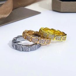 snake ring Serpentine womens rings with diamond letter classic men Titanium steel designer for women man luxury gifts woman gold rose silver jewlery not fade