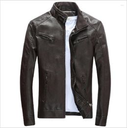 Men's Fur 2023 Casual Vintage Jacket No-iron Treatment PU Leather Coat Youth Loose Collar Jackets
