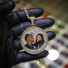Custom Bling VVS Moissanite Diamond Photo Pendant Mens Hip Hop Jewellery S925 Silver Solid Gold Charm Pendants for Women Men