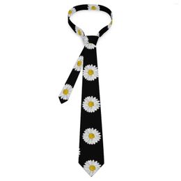 Bow Ties White Daisy Tie Elegant Flower Print Daily Wear Neck Women Classic Necktie Accessories Quality Graphic Collar