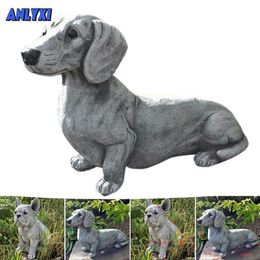 Decorative Objects Figurines Dachshund Statue Garden Decor Resin Crafts Dog Lover Gift Sculpture Patio Lawn Courtyard Home Decoration 230925