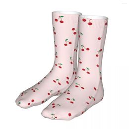 Men's Socks Pink Cherry Fruit Cute Fashion Men Women Casual Harajuku Spring Summer Autumn Winter Gifts