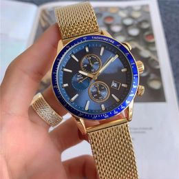 Relógio de quartzo multifuncional masculino de marca 5 estrelas, pulseira de aço inoxidável ultrafina, casual, high-end220P