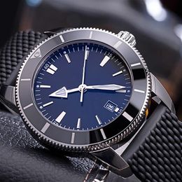 Top-grade AAA Breit Super-Ocean Stainless Steel Rotating Bezel Mens Watch Automatic Mechanical Rubber Band Watch Luminous Wristwat279G