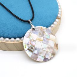 Pendant Necklaces Spiritual Natural Shell Necklace Round Spliced Mother Of Pearl For Women Jewelry Gifts 60 5cm