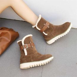 Boots Womens snow boots autumn and winter round head fashion warm fur short large children 230830