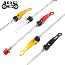 Bike Stems MUQZI Quick Release Skewer Bicycle Ultralight Hub Front Rear Axle 100mm 135mm QR Wheel Lever MTB Road Parts 230925