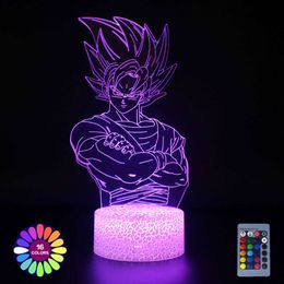 Anime 3D Lamp Night Light Boys Girls Manga Gift Touch Mode Led Color Changing Table Lamp Room Bedroom Desk Decor Gifts For Kids