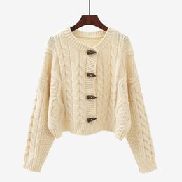 Women's Knits Tees 2023 est Autumn Winter Women Fashion Beige Knitted Sweaters Long Sleeve Open Stitch Pullovers Female Casual Tops 230925