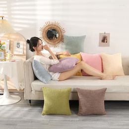 Kissen Teddy Samt Wurf Abdeckung Wohnzimmer Sofa Candy Farbe Plüsch Kissenbezug Für Büro Auto Stuhl Hause Dekoration