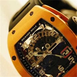 Richaremill Luxury Watch Selfwinding tourbillon watch ceramic sapphire case waterproof ultrathin Y Movement Gold Automatic Mechanical Wristwatches Rm029 DS3L