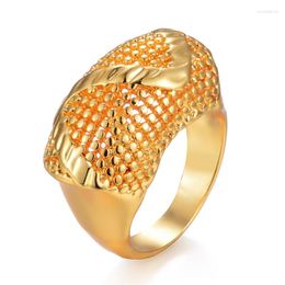 Cluster Rings Wando Gold Colour Wave Pattern Women Wedding Jewellery Adjustable Size Finger Ring India/Ethiopian/African/Nigerian/Kenya