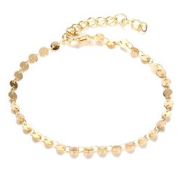 Anklets Classic Women Anklet Bracelet Foot Jewellery Gold Colour Chain Simple Brand Design Fashion For Girl Gift2280