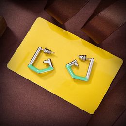 Fashion Letter F Earrings For Women Silver Ear Studs Luxury Jewellery Wedding Party Lady Gift Designer Earring