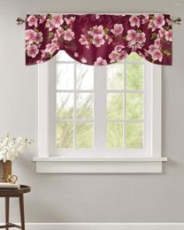 Curtain Plum Blossom Petal Branch Flowers Window Bedroom Roman Adjustable Tie Up For Small Rod Pocket