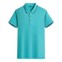 Men's Polos Short Sleeved Lapel Polo Work Clothes Custom Logo Pattern Workwear Printing T Shirt Cotton Leisure Simple Top