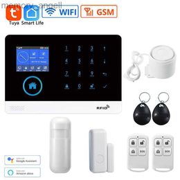 Alarm systems Smart Tuya Home Security Alarm System Wifi GSM Alarm System PG103 Wireless LCD Touch Keyboard 433MHz Detectors APP Control Kit YQ230926