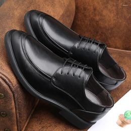Dress Shoes Designer British Fashion Black Lace Up Pointed Flat For Men Formal Wedding Prom Oxford Zapatos Hombre