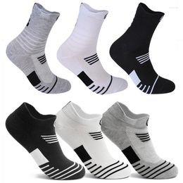 Men's Socks 3 Pairs Summer Sports Solid Color Mesh Breathable Running Basketball Sweat-absorbent