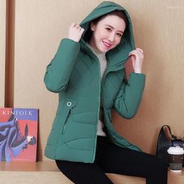 Women's Trench Coats Autumn Winter Slim Fit Jacket Hooded Short Women Overcoat Solid Cotton-padded Clothes Female Spliced Parka Outerwear