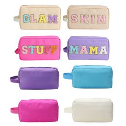 Cosmetic Bags Cases DIY Nylon Bag Solid Colour Clutch Women Travel Make up Pouches Snakes Stuff Fashion Makeup Toiletry 230926