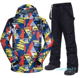 Outdoor Thick Warm Windproof Snowboard Jacket And Pants Set Equipment Snow Costumes