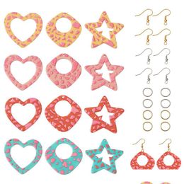 Acrylic Plastic Lucite Pandahall Diy Dangle Earings Making Set With Star Heart Pendant Charms Earring Hooks Jump Rings For Jewellery Sup Dhgsk