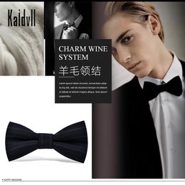 Bow Ties Wool collar Wedding Gift Men's formal dress British Black Bow Red Korean groom's wedding man men's bow tie 230922