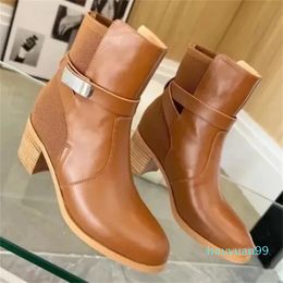 Designer -cowhide boots sleeve martin boots fashion roman fall thermal casual shoes