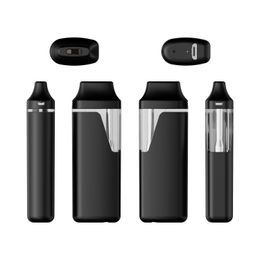 Double Airflow Ceramic Coil 1ML 2ML Empty Thick Oil Disposable Vaporizer Pods Cartridges with Visible oil Window Type C Charging Port