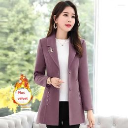 Women's Wool 2023 Spring Autumn Women's Woolen Coat Slim Wild Female Jacket Plus Size Short Fashion Clothing 4XL