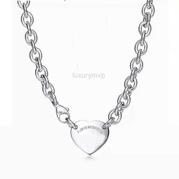 Luxury Designer 19mm Heart Necklace Women Stainless Steel Fashion Chain Jewelry Gift for Girlfriend Christmas Valentine Day Wholesale