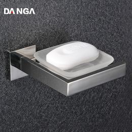 Soap Dishes Soap Holder Single Layer Soap Storage Rack with Glass Box Wall Mounted Soap Dish 304 Stainless Steel Bathroom Shelf Toilet Tools 230926