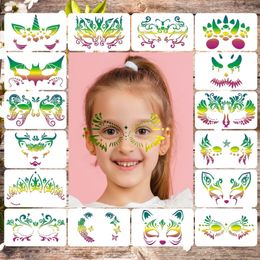 Other Permanent Makeup Supply Face Skeleton Painting Stencil Mask Set DIY Kids Graffiti Hand Aids Tattoo Stencils Stage Party Holiday 230925