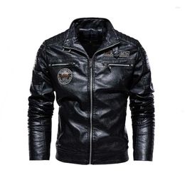 Men's Fur Autumn Winter Leather Jacket Casual Fashion Stand Collar Motorcycle Men Slim High Quality PU Coats