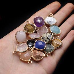 Pendant Necklaces Natural Stone Pendants Gold Plated Lapis Lazuli Rose Quartz Fine Appearance For Jewelry Making Diy Women Necklace Earrings