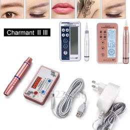 Tattoo Machine Baru Dermografo Charmant 2 Mesin Digital Permanen Makeup Pena Tato Kit Untuk Alis Bibir Berputar Swiss Microblading MTS Set 230925