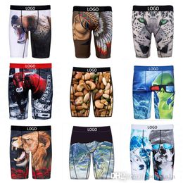 Designer Logo Men Boxers Flat Underpants Shark Series Printed Sports Breathable Ice Silk Quick Drying Tight Underwear