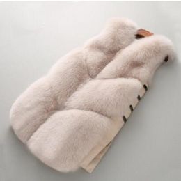 Women's Fur Imitation Vest Winter Mid-length Faux Korean Version Thermal