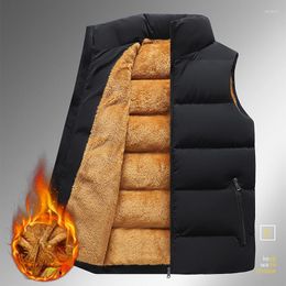 Men's Vests 2023 Fashion Men Casual Heated Vest Winter Fleece Lining Warmer Sleeveless Jackets Outdoor Full Zip Outerwear L64