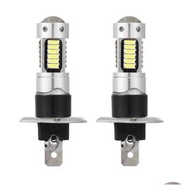 Car Headlights 1 Pair 12V Dc H1 4014 30 Smd 6500K Led Headlight Driving Fog Lamp Bbs Drop Delivery Automobiles Motorcycles Auto Parts Dhqwe