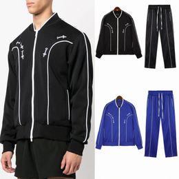 High Street Mens tracksuits embroidery outdoor coats zipper jogger pants Baseball uniform jacket S-XL b05u#