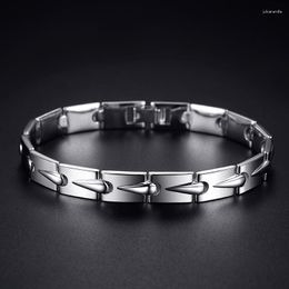 Link Bracelets RetroSen Silver Colour Design Handmade Men's Bracelet Trend Simple Fashion Personality Retro Boys Hand Jewellery