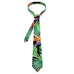 Bow Ties Jungle Tropical Leaf Tie Bird Print Custom DIY Neck Retro Trendy Collar For Adult Wedding Party Necktie Accessories